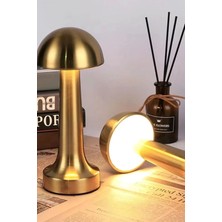 Essey Lighting Dokunmatik Mantar Masa Lambası Gold 3 Işık Renkli Şarjlı Masa Lambası