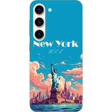 TechTree Samsung Galaxy S23 Uyumlu Özgürlük Heykeli New York Baskılı Silikon Kılıf