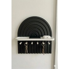 AKT Modern Dekoratif Raflı Duvara Asmalı ANAHTARLIK(22X22 Cm, Yapışkanlı) | Bohem Stil Minimalist Organizer Raf | Şık Ev & Ofis Duvar Dekoru
