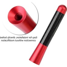 Aesco Uni̇versal Kırmızı Karbon Fi̇ber Oto Çubuk Radyo Anteni̇ 12 cm