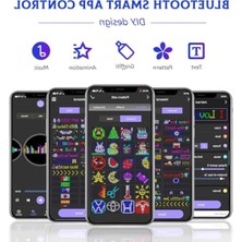 Aesco LED Işaretler, Açık Tabela, Programlanabilir Esnek Büyük Parlak LED Matrix Panel USB 5V Bluetooth Uygulama Kontrolü Dıy Kaydırma LED Işaret Araba, Mağaza, Bar, Parti, Iş Festivali Ev Dekoru Için 60 cm