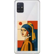 TechTree Samsung Galaxy A51 Uyumlu Bauhaus Inci Küpeli Kız Baskılı Silikon Kılıf