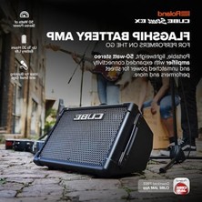 Aesco Roland Cube Street Ex Pille Çalışan Taşınabilir Stereo Amplifikatör, Mobil Müzisyenler Için, 50 Watt Stereo Performans