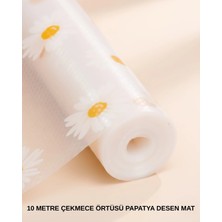Nemere 10 Metre Papatya Desenli Yapışmaz Kaydırmaz Çekmece Örtüsü