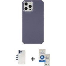 Pileli Store Pilelistore™ iPhone 12 Pro Max Kılıf Çekirdek Çizgi - Şeffaf Royal Nano Ekran Koruyucu + Shine Kamera Lens - Lt