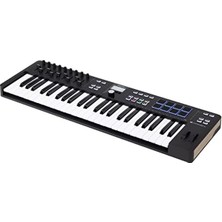Aesco Arturia – Keylab Essential 49 Mk3 | Müzik Prodüksiyonu Için Mıdı Kontrolcü, Kapsamlı Yazılım Paketi, 49-Tuş, 9 Encoder, 9 Fader, 1 Modülasyon Tekerleği, 1 Pitch Bend Tekerleği, 8 Pad – Siyah