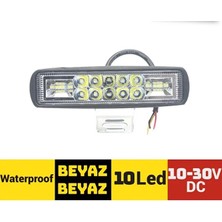 Teknocity Sis Lambası Offroad Projektör 10-30V 10 LED Çakarlı Beyaz