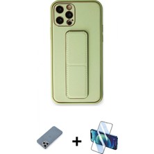 Pileli Store Pilelistore™ iPhone 12 Pro Kılıf Akış Doku - Siyah 3D Antistatik Seramik Nano Ekran Koruyucu + Metal Kamera Lens Koruma Cam - Gs