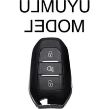 Aesco Autohan Keys Lüx Peugeot Anahtar Kılıfı, Siyah Gümüş, Far Açmalı, 208 308 508 2008 3008 5008 Rifter Modelleri Için Nano Koruyucu