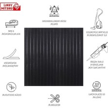 Aesco Tink Kendinden Yapışkanlı Akustik Panel, Duvar Ses Yalıtım Paneli, Ses Emici Lambiri Desenli Dekoratif Keçe Panel 45X90 cm / 2 Adet / 0,81 M² Siyah
