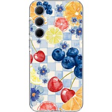 TechTree Samsung Galaxy A35 Uyumlu Sulu Boya Meyve ve Çiçek Desenli Baskılı Silikon Kılıf