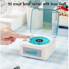 Aesco Vothoon Nostalji Mini Plak Görünümlü Radyolu Bluetooth Hoparlör 3D Ses Dalgası Retro Müzik Plak Beyaz