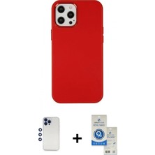 Pileli Store Pilelistore™ iPhone 12 Pro Max Kılıf Çekirdek Çizgi - Şeffaf Royal Nano Ekran Koruyucu + Shine Kamera Lens - Lt