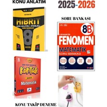 Paraf Yayınları 3'lü 8.sınıf Ünlüler Karma Matematik Set (Hibrit Konu + Kontak Deneme + Fenomen 8b Mat) Fiş Tutuculu