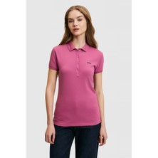 U.S. Polo Assn. Kadın Fuşya Polo Yaka Basic Tişört 50323461-VR023