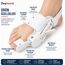 Deyhome Halluks Valgus Düzeltici Ayak Aparatı | Ayarlanabilir Başparmak Destekleyici Ortopedik Gece Ateli