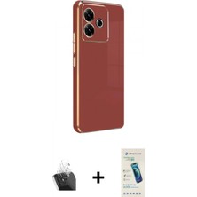 Pileli Store Pilelistore™ Redmi 13 4g Kılıf Yankı Serisi - Şeffaf Pasifik Cam Ekran Koruyucu + Kamera Lens Koruma Cam - Sf