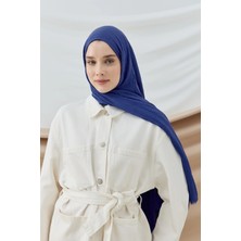 Modakaşmir Likya Kaymayan Bambu Şal -Saks Mavisi– 4 Mevsim Nefes Alan Yumuşak Doku
