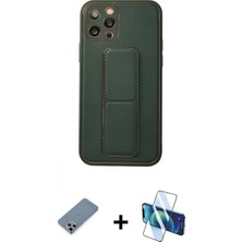 Pileli Store Pilelistore™ iPhone 12 Pro Kılıf Akış Doku - Siyah 3D Antistatik Seramik Nano Ekran Koruyucu + Metal Kamera Lens Koruma Cam - Gs