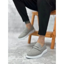 Kuback Tugerdi Füme Keten Bağcıksız Beyaz Taban Klasik Corcik Erkek Ayakkabı TGE230505