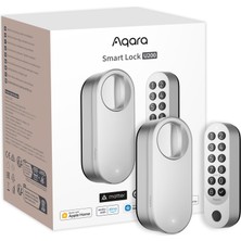 Aqara Smart Lock U200 (Parmak Izi Ile), Matter Over Thread, Apple Home Key ve Şarj Edilebilir Pil ile Akıllı Kapı Kilidi, Apple, Google Home, Alexa ve Smartthings ile Uyumlu, Gümüş