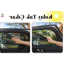 Aesco Araç Oto Araba Yan Camlar Vantuzlu Oto Araç Güneşlik Perde Seti (2 Parça)