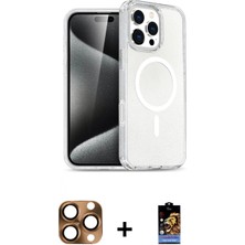 Pileli Store Pilelistore™ iPhone 16 Pro Max Kılıf Nova Asil Prime - Siyah Buffer Hayalet Cam Ekran Koruyucu + Pers Alüminyum Kamera Lens - Cltm