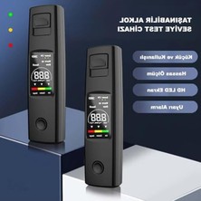 Aesco Taşınabilir Alkol Ölçüm Test Cihazı Trafik Alkol Tester Yüksek Hassasiyet Hızlı Tepki Şarjlı Dahili Pil