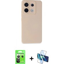 Pileli Store Pilelistore™ Redmi Note 13 Pro 5g Kılıf Ahenk Serisi - Siyah 3D Antistatik Cam Ekran Koruyucu + Raze Metal Kamera Lens - Gs