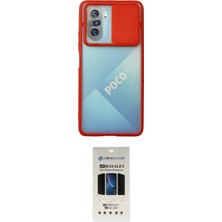 Motto Ticaret Xiaomi Uyumlu Poco F3 Kılıf Vadi Çizgi Ikili Koruma Seti