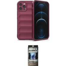 Motto Ticaret Apple Uyumlu iPhone 12 Pro Kılıf Atlas Koleksiyonu Ikili Koruma Seti