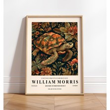 Ninastore Deniz Kaplumbağası Sanat Baskısı: William Morris Tarzı Botanik Dekorasyon