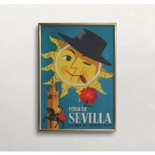 Ninastore Sevilla Ispanya Vintage Seyahat Posteri: Renkli Duvar Sanatı (Baskı)