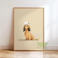 Ninastore Komik Dachshund Banyo Duvar Sanatı - Sosis Köpek Tuvalet Kağıdı Baskısı - Sevimli Köpek Banyo