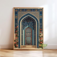 Ninastore Fars Kemerli Duvar Sanatı - Islami Mimari Poster - Orta Doğu Baskısı - Geleneksel Oryantal