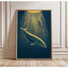 Ninastore Balina Posteri | Okyanus Duvar Sanatı | Deniz Hayvanı Baskısı | Derin Deniz Sanat Eseri |