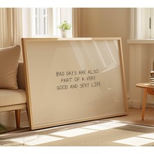 Ninastore Kötü Günler Minimalist Alıntı Baskısı - Yatak Üstü Duvar Sanatı - Retro Minimalist Tipografi