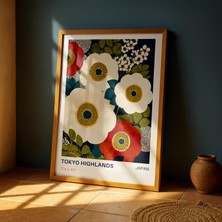 Ninastore Tokyo Highlands Çiçek Sanatı Baskısı – Marimekko Esintili Japon Çiçek Posteri – Japandi Botanik