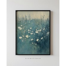 Ninastore Romantik Kır Çiçeği Çayırı Baskılı Soyut Kır Evi Tarzı Çiçekli Duvar Sanatı - Vintage Çiçekler Doğa