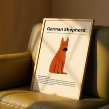 Ninastore Alman Çoban Köpeği Tanımı Baskısı - Alman Çoban Köpeği Duvar Sanatı - Minimalist Köpek Irkı Posteri