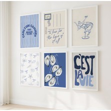 Ninastore 6 Mavi Yaz Posteri - Istiridye Çizimi - Sahilde Buluşalım Baskısı - Kıyı Torun Cilveli Estetiği -