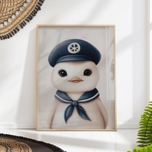 Ninastore Denizci Penguen Çocuk Odası Baskısı: Bebek Hayvan Temalı Çocuk Odası Duvar Sanatı