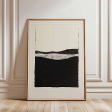 Ninastore Minimalist Soyut Manzara Posteri - Siyah Beyaz Modern Duvar Sanatı - Iskandinav Tasarım Baskısı