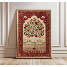 Ninastore Fars Nar Ağacı Posteri - Orta Doğu Duvar Sanatı - Geleneksel Oryantal Tasarım Baskısı - Islami