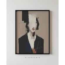 Ninastore Minimalist Soyut Kadın Portresi - Modern Kadınsı Moda Yüzsüz Yumuşak Fırça Eseri - Çağdaş Ev