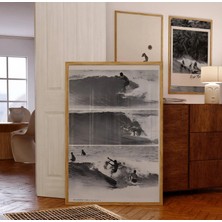 Ninastore 3 Adet Vintage Surfer Dergisi Posteri - Kıyı Kovboy Kızı - Sörf Zamanı - Plaj Temalı Oda