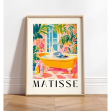 Ninastore Küvet Içinde Martı Sanat Baskısı: Komik Matisse Tarzı Banyo Dekorasyonu