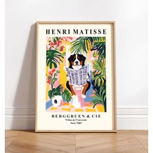 Ninastore Komik Bernese Dağ Köpeği Sanatı - Matisse Tarzı Banyo Baskısı