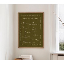 Ninastore Kutsal Ruhun Meyveleri Baskısı: Yeşil Hristiyan Dekorasyonu - Minimalist Kutsal Kitap Sanatı