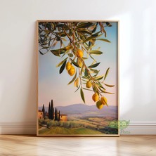 Ninastore Italyan Limon Bahçesi Duvar Sanatı - Akdeniz Mutfağı Posteri - Toskana Manzarası Baskısı - Rustik